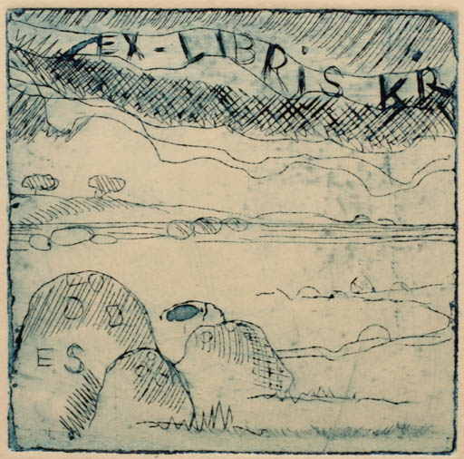 Exlibris by Erik Skjoldborg from Czech Republic for Klaus Rödel - Scenery/Landscape 