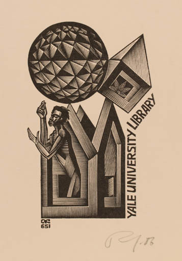 Exlibris by Anatolij Kalaschnikow from Russia for Library of Yale University - 