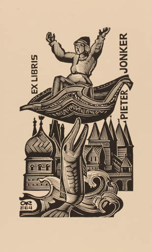 Exlibris by Anatolij Kalaschnikow from Russia for Pieter Jonker - Fairytale/fable 