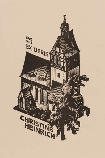 Exlibris by Anatolij Kalaschnikow from Russia for Chistine Heinrich - Church 