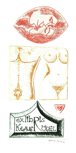 Exlibris by Jerzy Druzrycki from Poland for Klaus Rödel - Erotica 