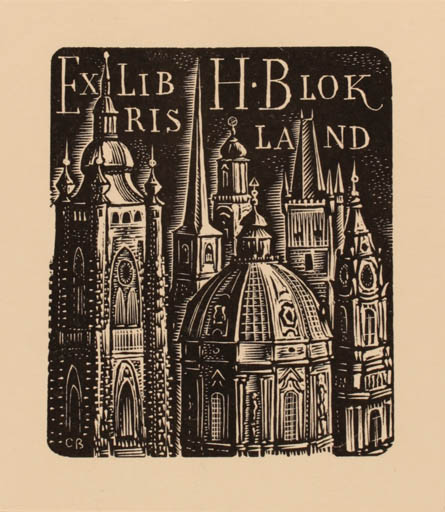 Exlibris by Cyril Banda from Czech Republic for Herber Blokland - Church 