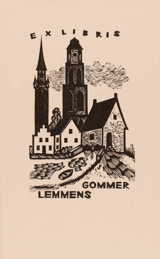 Exlibris by Piet Janssens from Belgium for Commer Lemmens - Church 