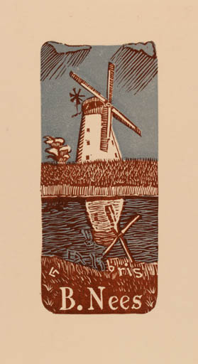 Exlibris by Lorentz May from Denmark for Børge Nees - Mill 