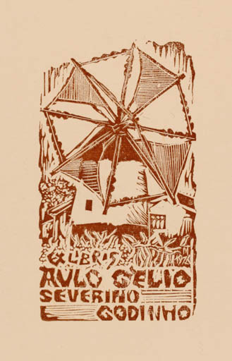 Exlibris by Tibor Moskal from Hungary for Aulo-Gélio S. Godinho - Mill 