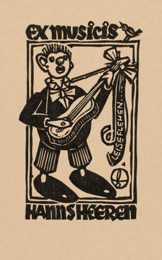 Exlibris by Otto Feil from Austria for Hanns Heeren - Music 