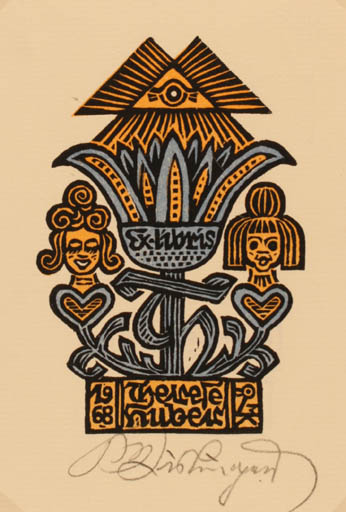 Exlibris by Max Kislinger from Austria for Therese Huber - 