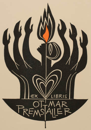 Exlibris by Ladislav Rusek from Czech Republic for Ottmar Premstaller - Abstract Hand(s) 