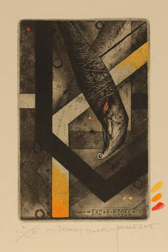 Exlibris by Zdenek Bugan from Slovak Republic for Klaus Rödel - Abstract 