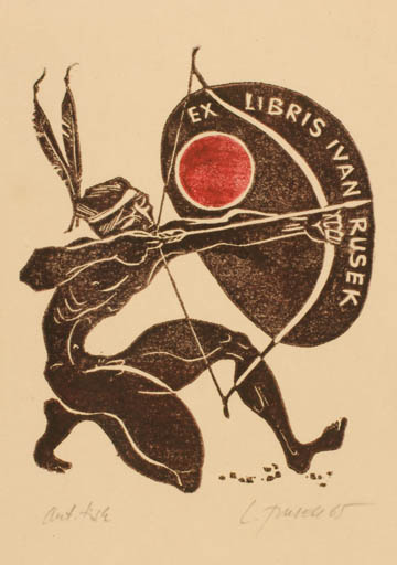 Exlibris by Ladislav Rusek from Czech Republic for Ivan Rusek - 