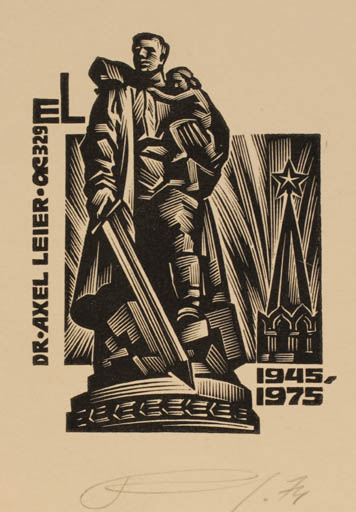 Exlibris by Anatolij Kalaschnikow from Russia for Dr. Axel Leier - 