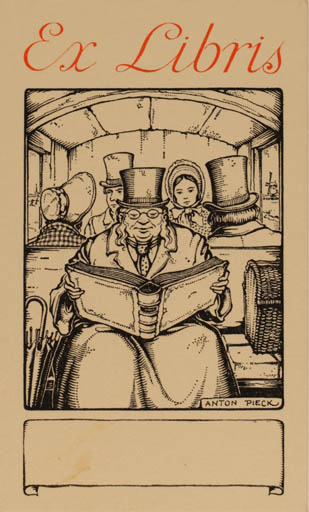 Exlibris by Anton Pieck from Netherland for Anton Pieck - Man Train 