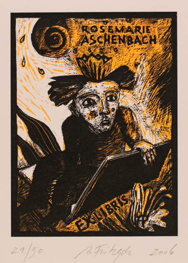 Exlibris by Annette Fritzsch from Germany for Rosemarie Aschenbach - 