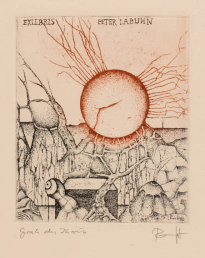 Exlibris by T. Ranft from Germany for Dr. Peter Labuhn - Abstract Mythology 