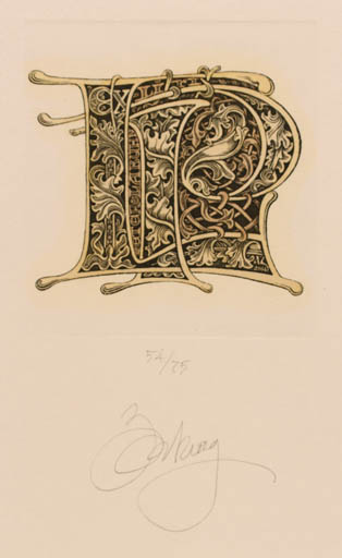 Exlibris by Andrej Zakoretsky from Ukraine for Dr. Peter Labuhn - Monogram 