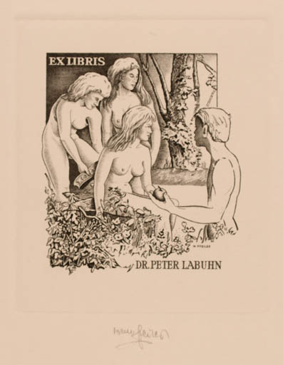 Exlibris by Werner Pfeiler from Austria for Dr. Peter Labuhn - Woman Mythology 