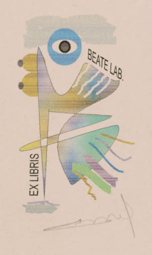 Exlibris by Alfonsas Cepaukas from Lithuania for Dr. Peter Labuhn - Abstract 