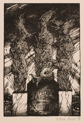 Exlibris by Bettina Haller from Germany for Dr. Peter Labuhn - Mythology 