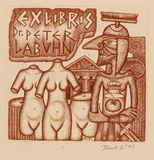 Exlibris by Ladislav Feszt from Hungary for Dr. Peter Labuhn - Classical antiquity Mythology 