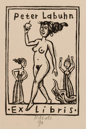 Exlibris by Volker Wendt from Germany for Dr. Peter Labuhn - Woman 