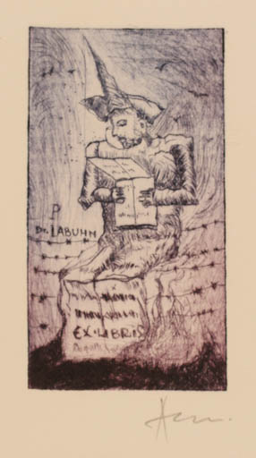 Exlibris by Alexandru Radulescu from Romania for Dr. Peter Labuhn - 