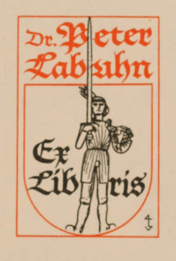 Exlibris by Gerhard Tag from Germany for Dr. Peter Labuhn - Knight 