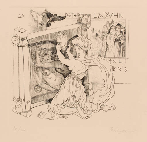 Exlibris by Peter Lazarov from Netherland for Dr. Peter Labuhn - Mythology 