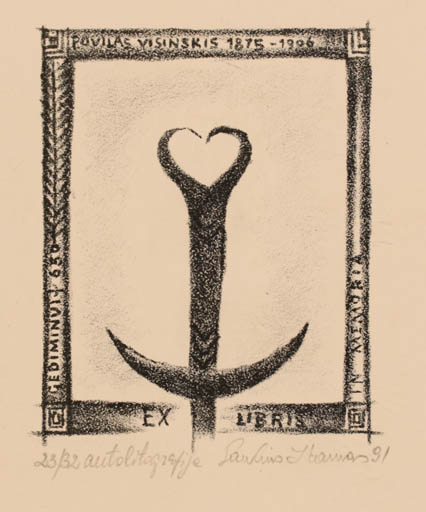 Exlibris by Saulius Ikamas from Lithuania for ? ? - Abstract 