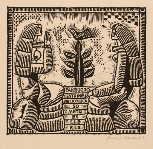 Exlibris by Saulius Ikamas from Lithuania for ? Pakruojo 