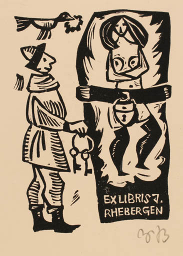 Exlibris by Valerijonas Vytautas Jucys from Lithuania for Jan Rhebergen - Erotica 
