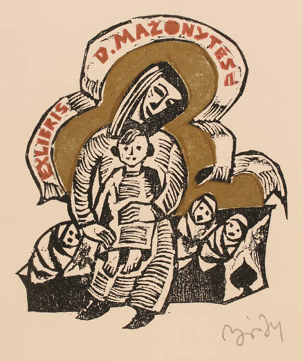 Exlibris by Valerijonas Vytautas Jucys from Lithuania for D. Mazonytese - Child 