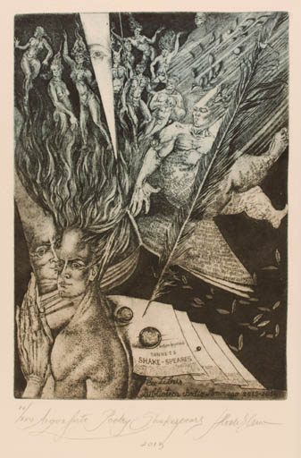 Exlibris by Elena Hlodec from Romania for Biblioteca Bodio Lommago - Surrealism 