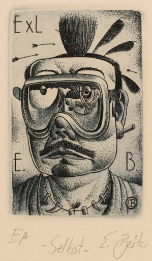 Exlibris by Erhard Beitz from Germany for Erhard Beitz - Portrait 