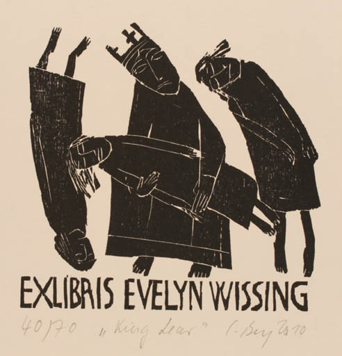 Exlibris by Claudia Berg from Germany for Evelyn Wissing - Death Theater/Cirkus 