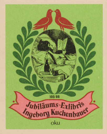 Exlibris by Otto Kuchenbauer from Germany for Ingeborg Kuchenbauer - 