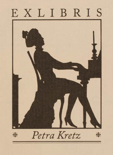 Exlibris by Juli Frank from Germany for Petra Kretz - Woman Music 