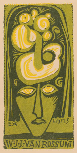 Exlibris by Abel Lee from Canada for W. J.J. Van Rossum - Portrait 