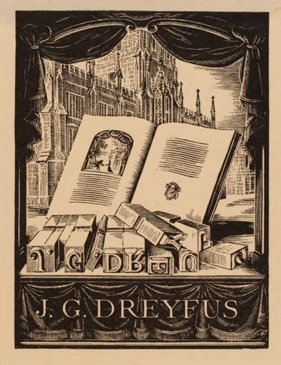 Exlibris by Joan Hassall from Great Britain for Joan Dreyfus - Architecture Book 