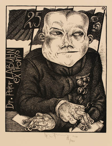 Exlibris by Karl Georg Hirsch from Germany for Dr. Peter Labuhn - Portrait 