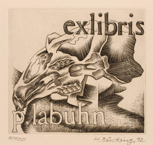 Exlibris by Herbert Bücking from Germany for Dr. Peter Labuhn - 