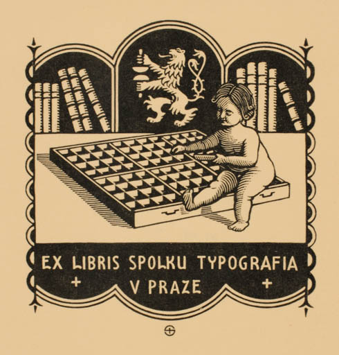 Exlibris by J. Schmidt from Czech Republic for ? Spolka Typografia v Praze - Working Book Child 