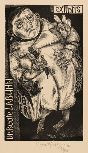 Exlibris by Karl Georg Hirsch from Germany for Dr. Beate Labuhn - Woman 