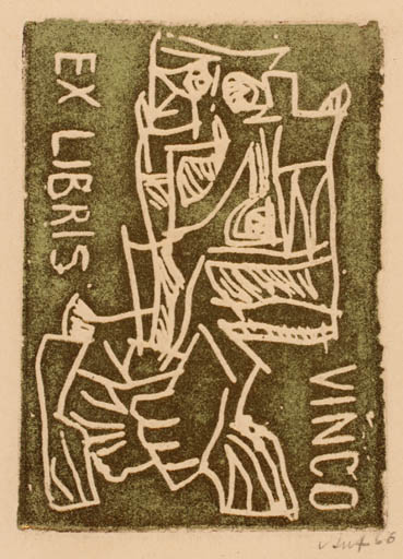 Exlibris by V. Antanavicius from Lithuania for ? Vinco - Abstract 