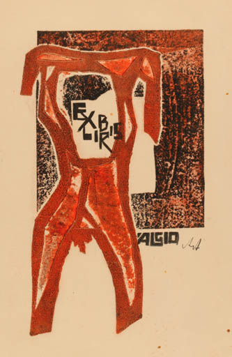 Exlibris by V. Antanavicius from Lithuania for ? Algio - Abstract Man 