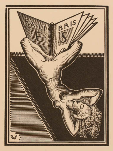 Exlibris by Valentin Le Campion from France for ? ? - Woman Nude 