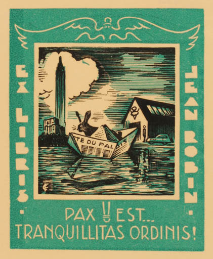 Exlibris by Charles Favet from France for Jean Robin - 