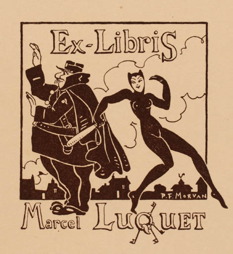 Exlibris by Paul Francois Morvan from France for Marcel Luquet - 