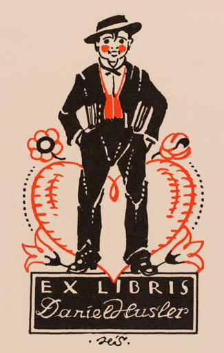 Exlibris by H Solveen from France for Daniel Husler - Man 