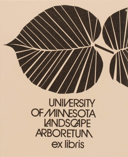 Exlibris by Vytautas O. Virkau from USA for ? University of Minesota Landscape Arboretum - Flora 