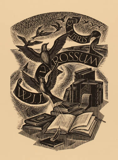 Exlibris by Nora S Unwin from USA for W. J.J. Van Rossum - Book Bird 